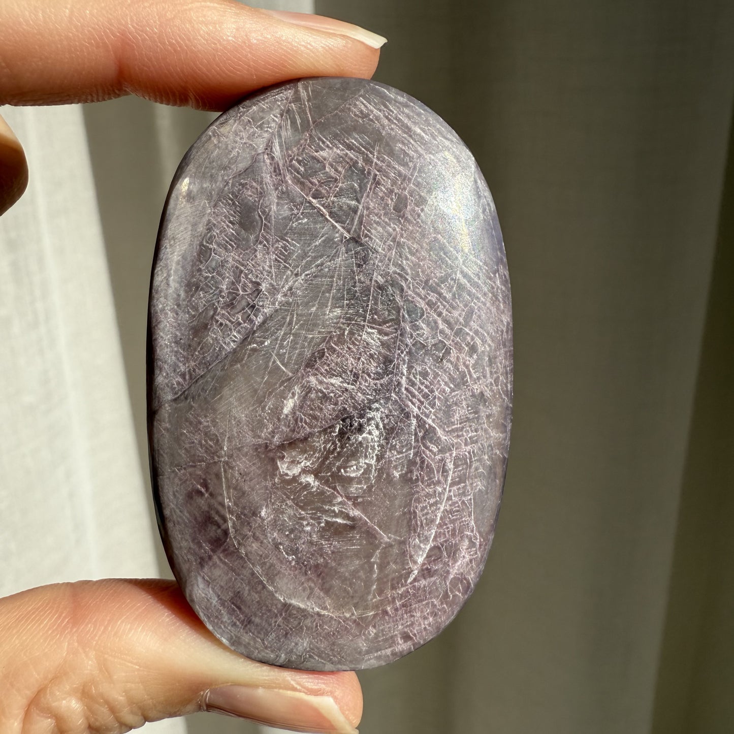 Gem Lepidolite Palm Stone 003