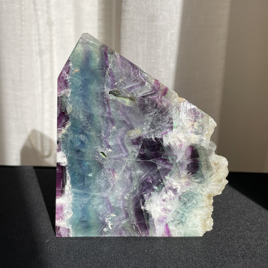 Rainbow Fluorite Wedge with raw edge