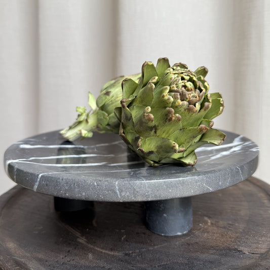 Nero Marquina Marble Pedestal Bowl