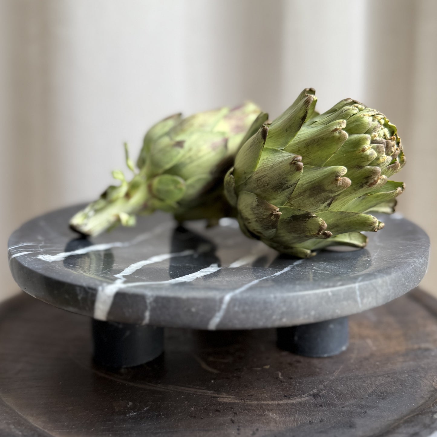 Nero Marquina Marble Pedestal Bowl