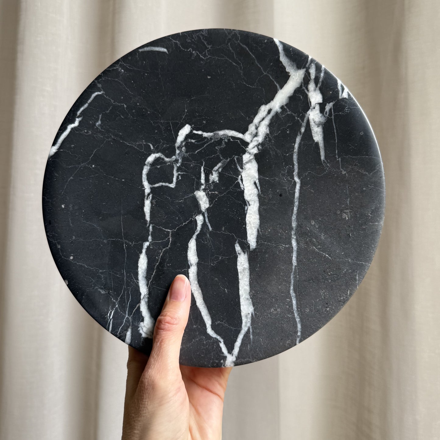 Nero Marquina Marble Pedestal Bowl