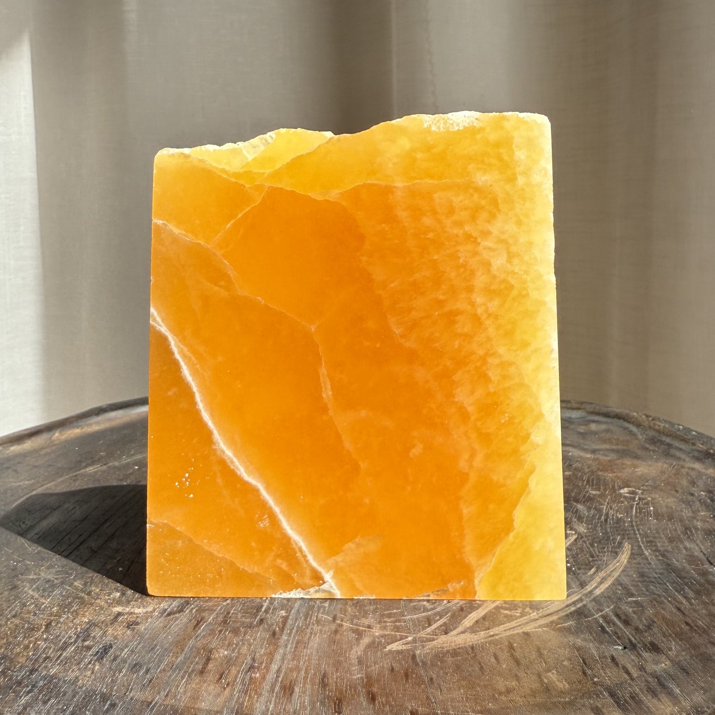 Orange Calcite Slice 1