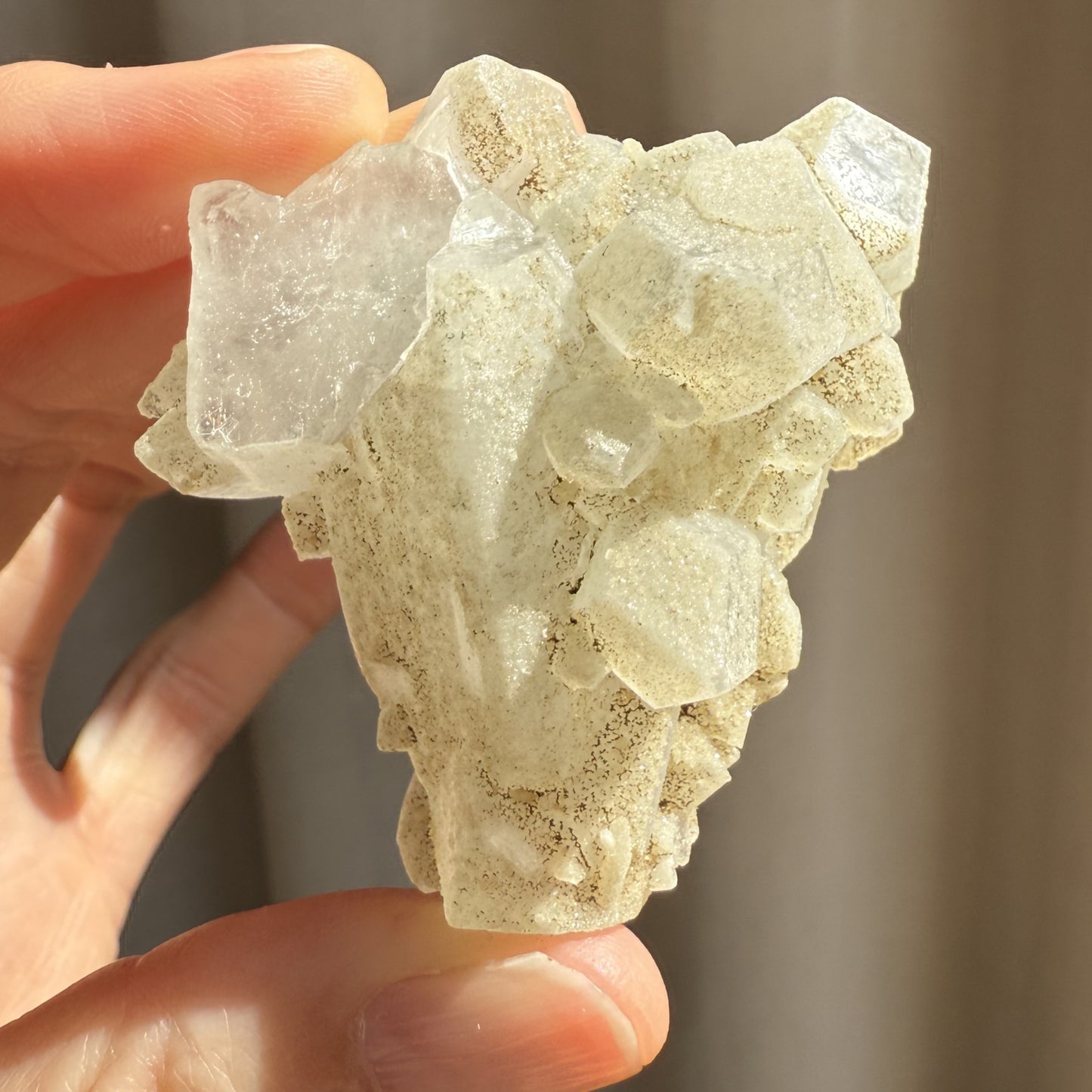 Apophyllite Cluster with Green Sugary Coating