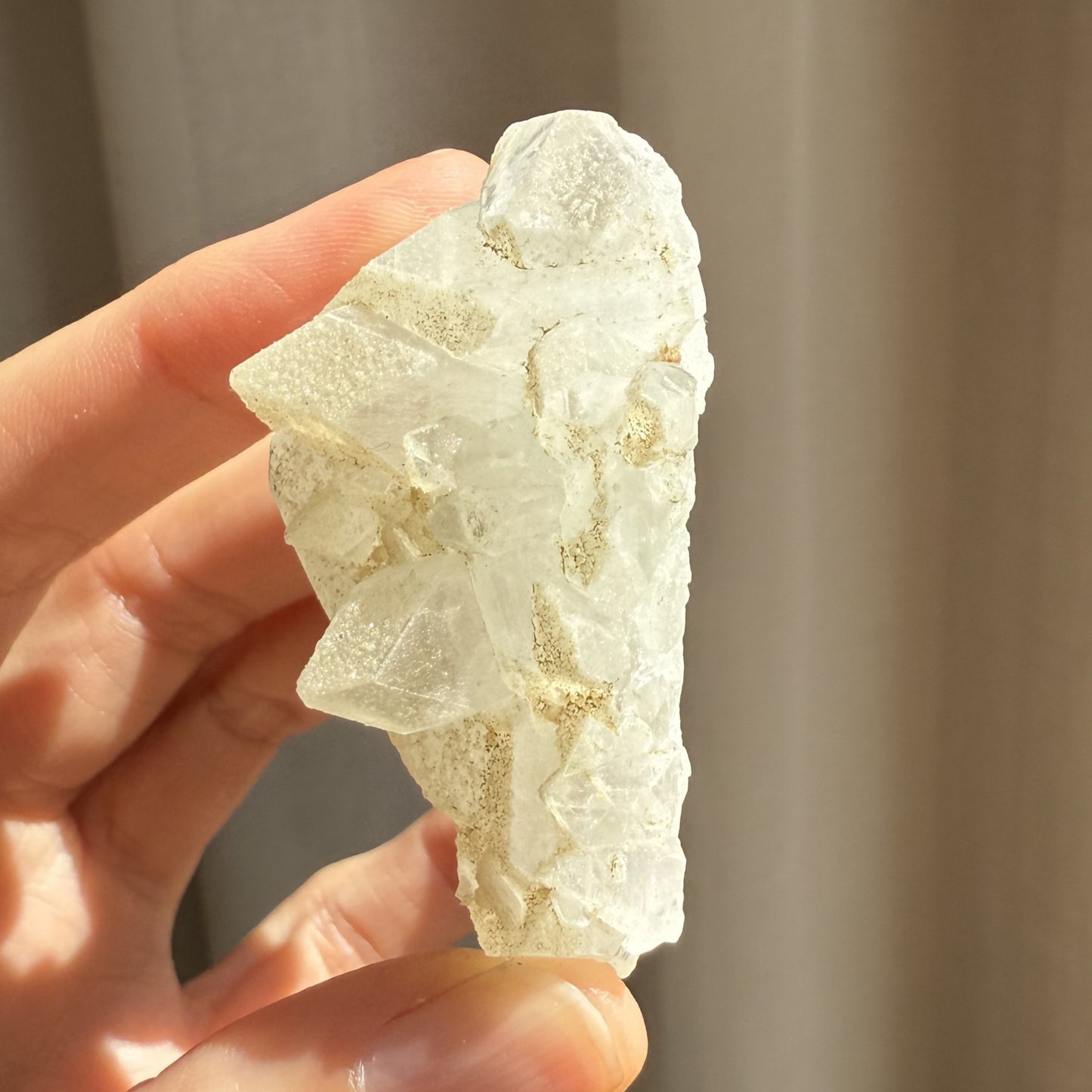 Apophyllite Cluster with Green Sugary Coating