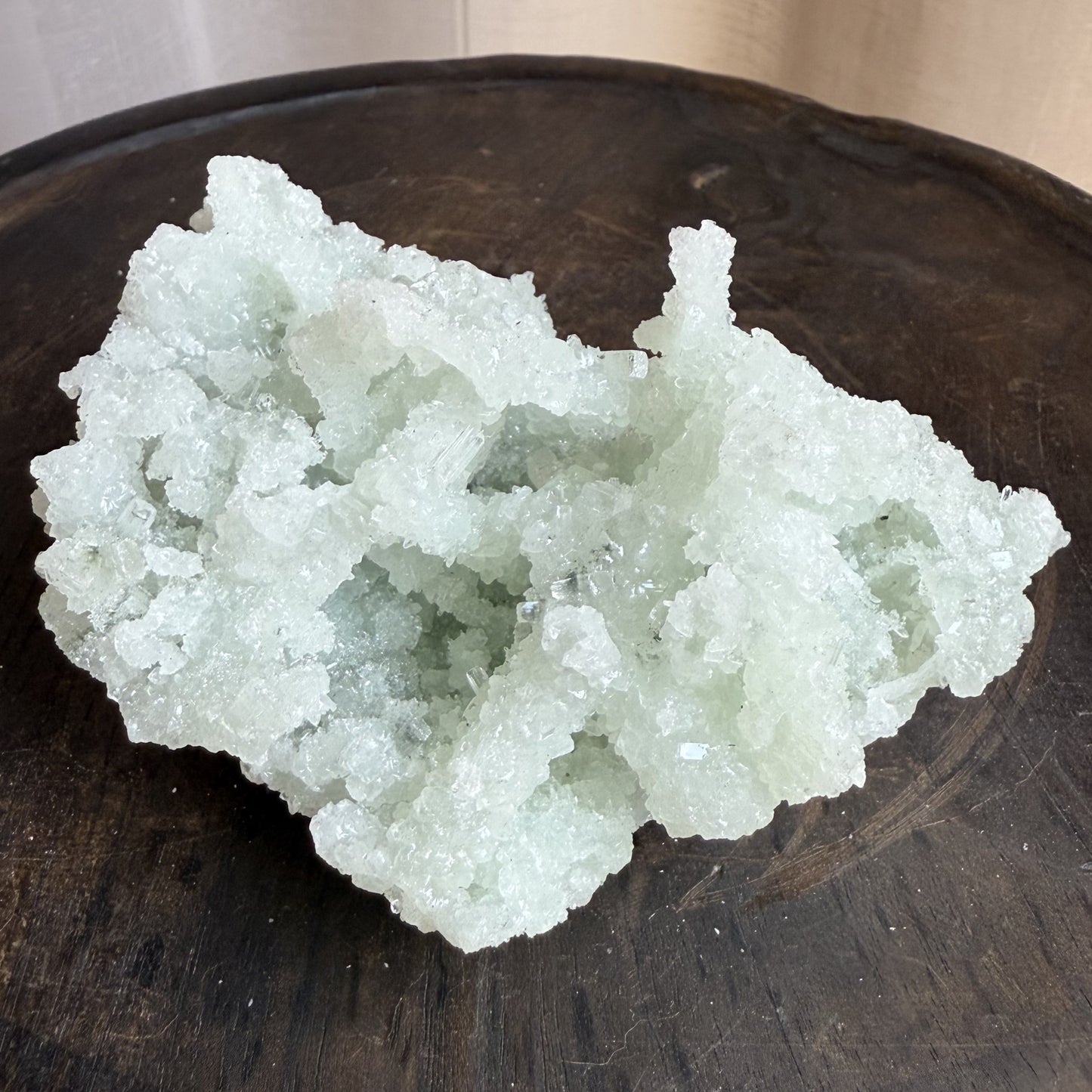 Raw Prehnite Clusters with Cubic Apophyllite 3