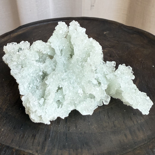 Raw Prehnite Clusters with Cubic Apophyllite 4