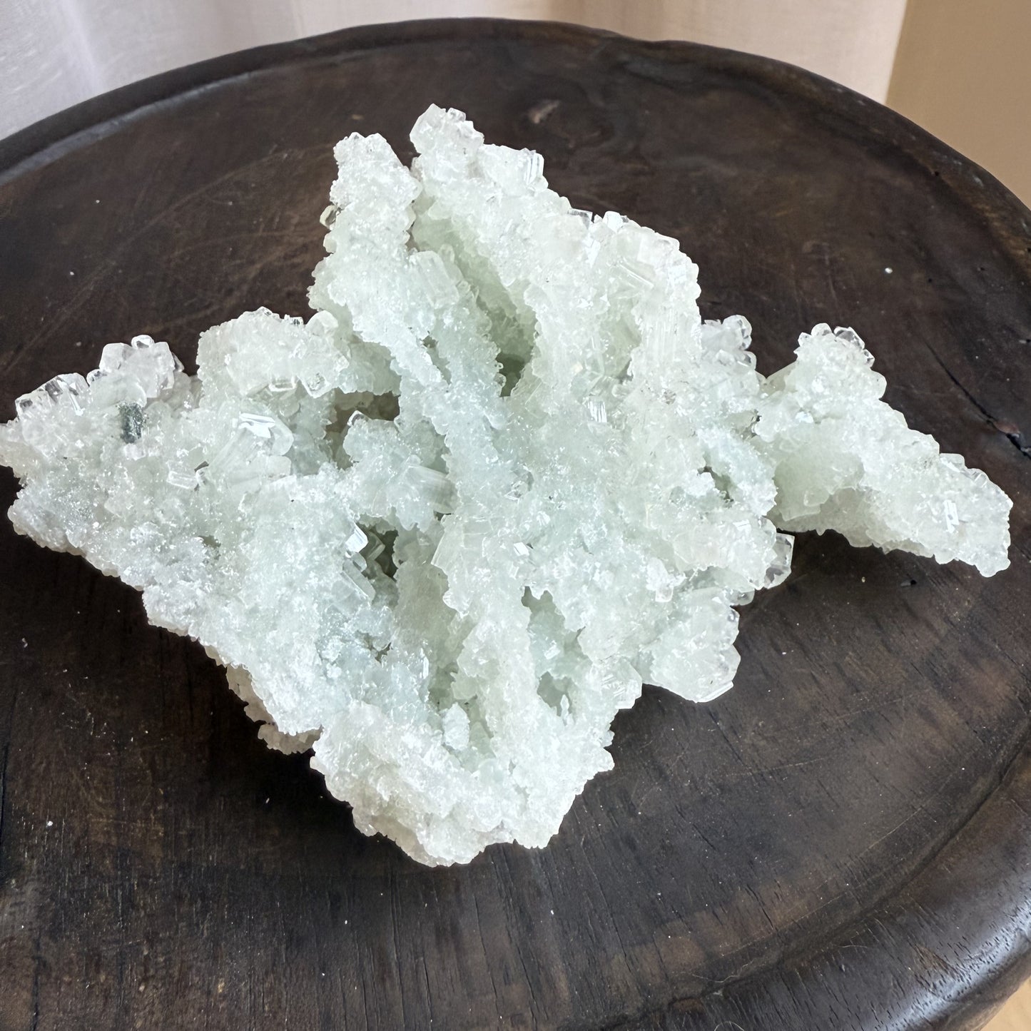 Raw Prehnite Clusters with Cubic Apophyllite 4