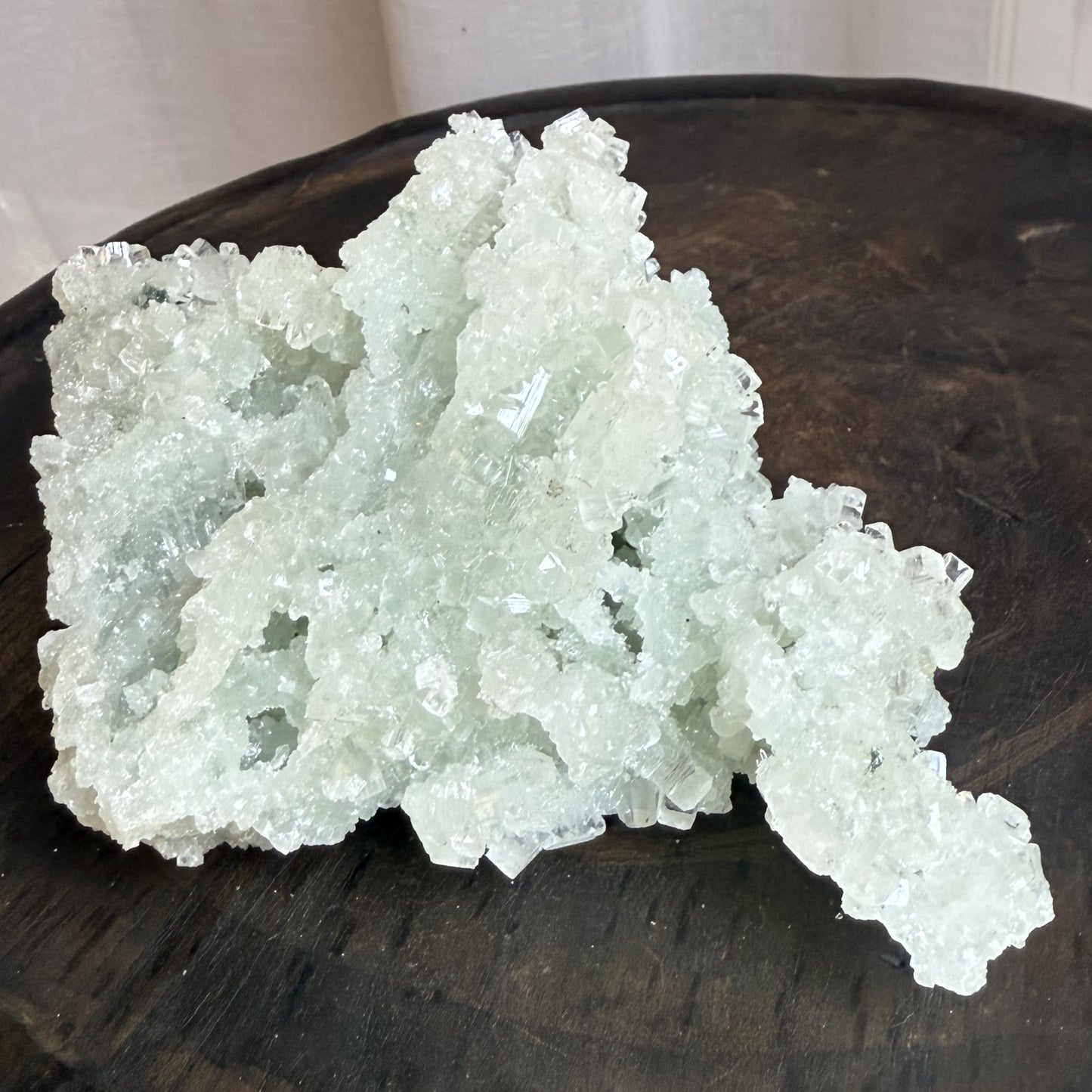 Raw Prehnite Clusters with Cubic Apophyllite 4