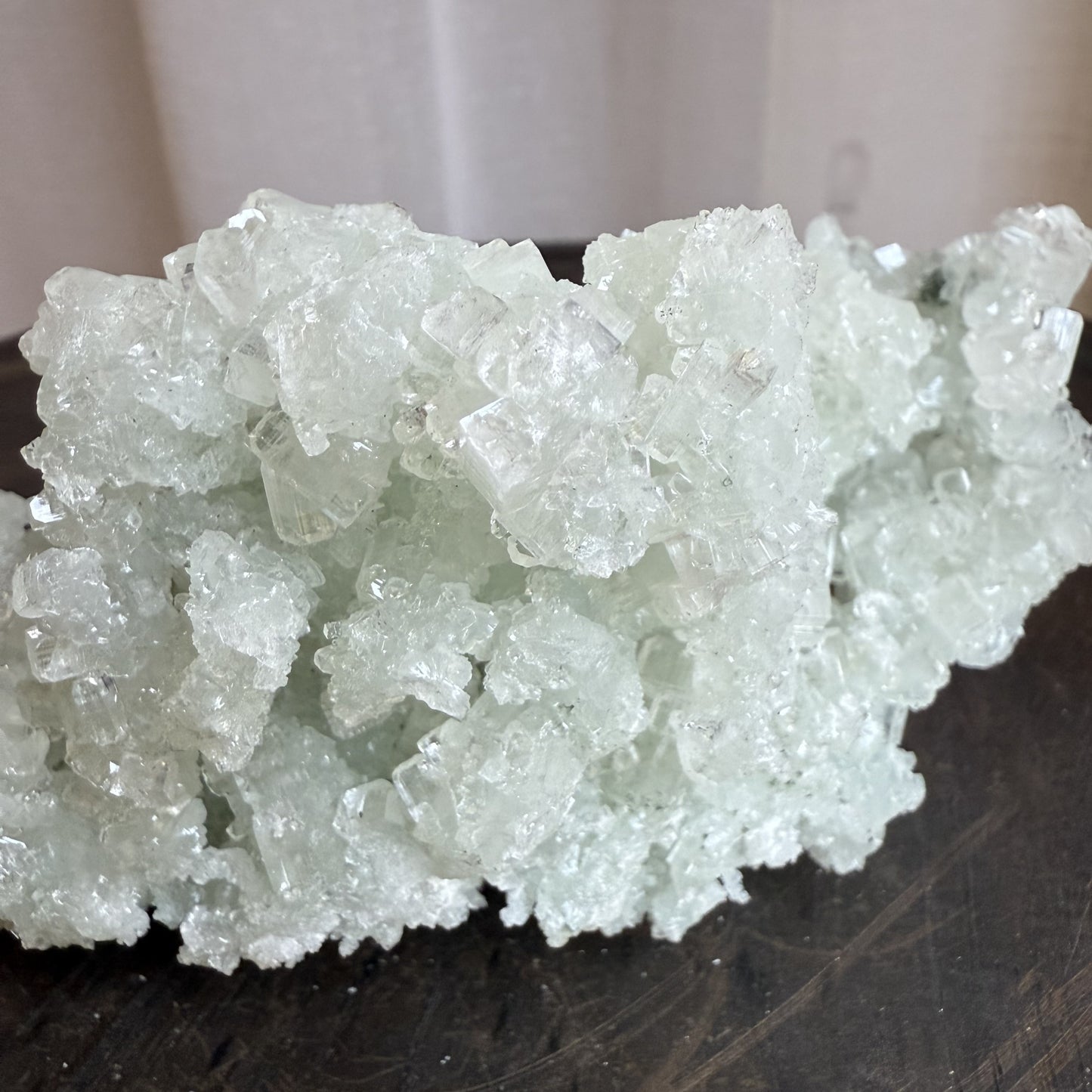 Raw Prehnite Clusters with Cubic Apophyllite 4