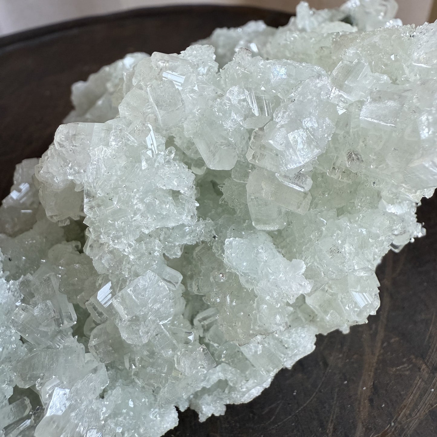Raw Prehnite Clusters with Cubic Apophyllite 4