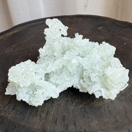 Raw Prehnite Clusters with Cubic Apophyllite 5