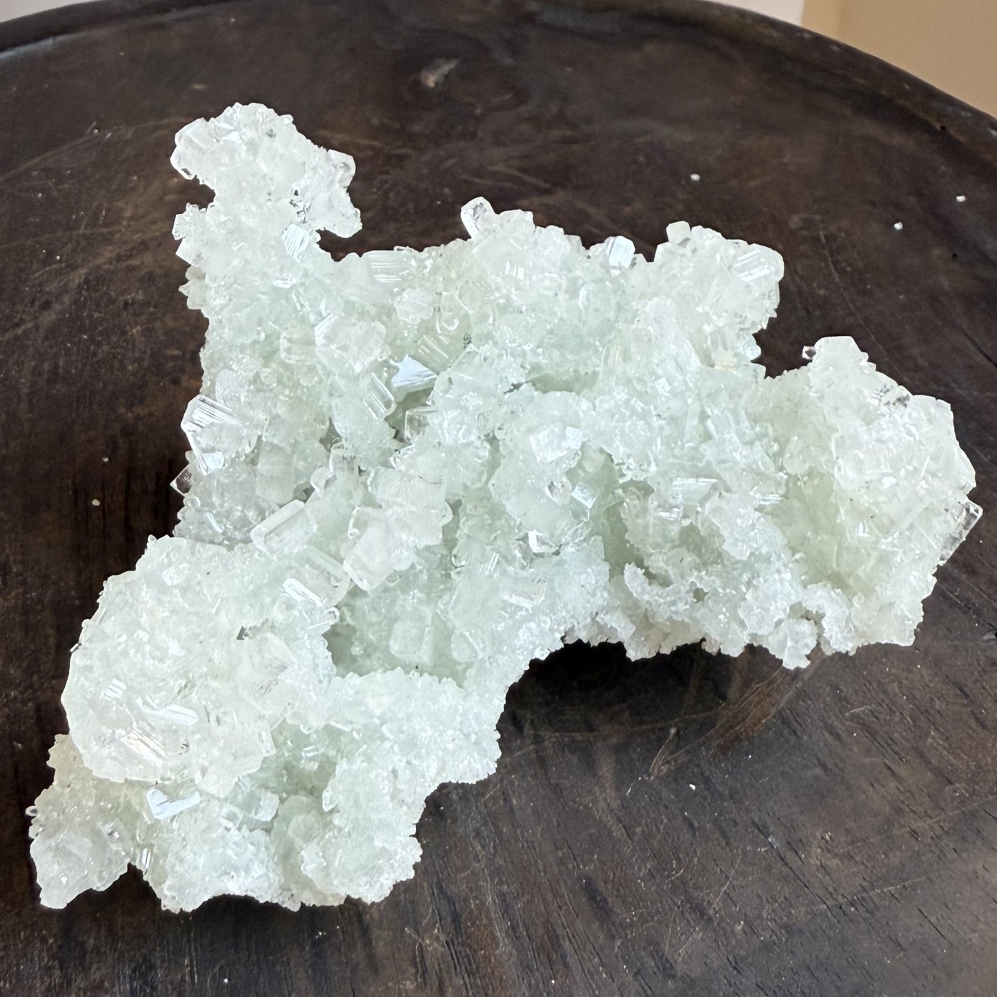 Raw Prehnite Clusters with Cubic Apophyllite 5
