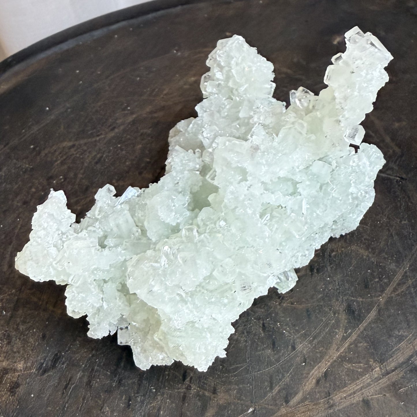 Raw Prehnite Clusters with Cubic Apophyllite 5