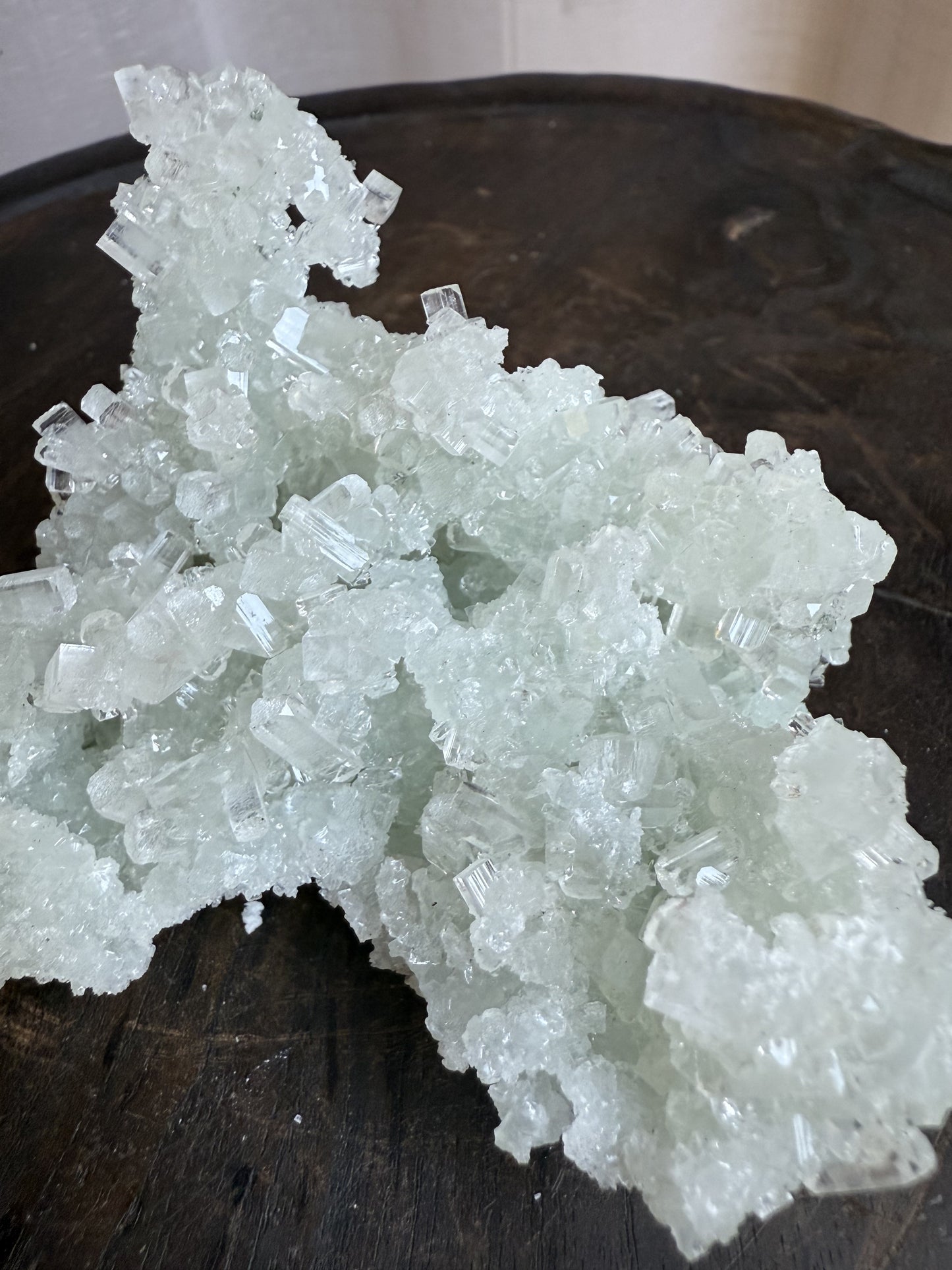 Raw Prehnite Clusters with Cubic Apophyllite 5