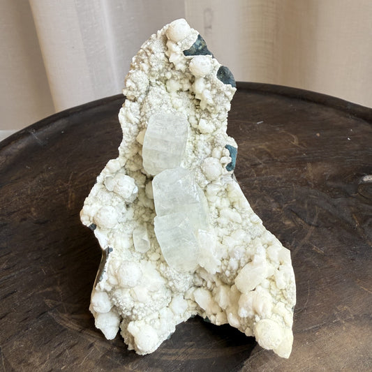 Chalcedony with Mordenite Spheres, Cubic Apophyllite & Calcite 1