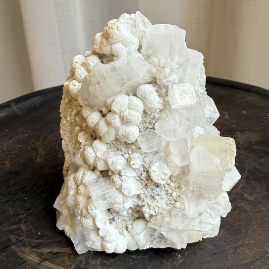 Chalcedony with Mordenite Spheres, Cubic Apophyllite & Calcite 3