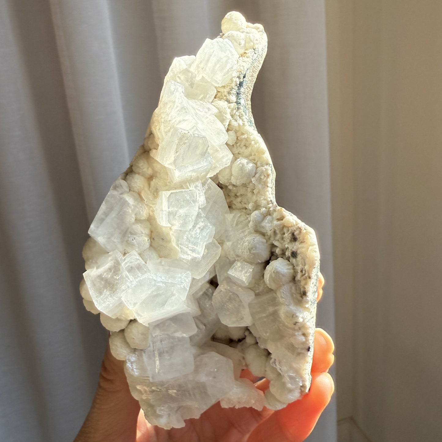 Chalcedony with Mordenite Spheres, Cubic Apophyllite & Calcite 6
