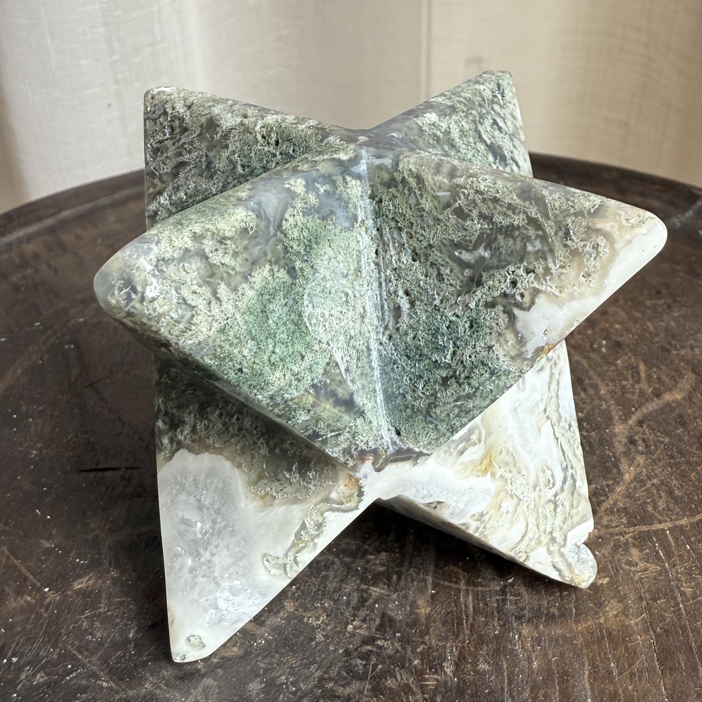 Moss Agate Merkaba Star
