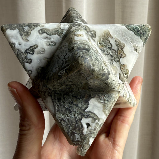 Moss Agate Merkaba Star