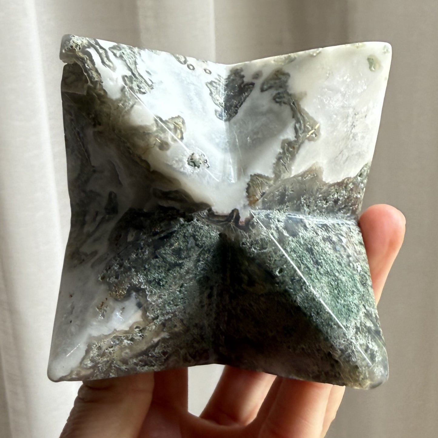 Moss Agate Merkaba Star