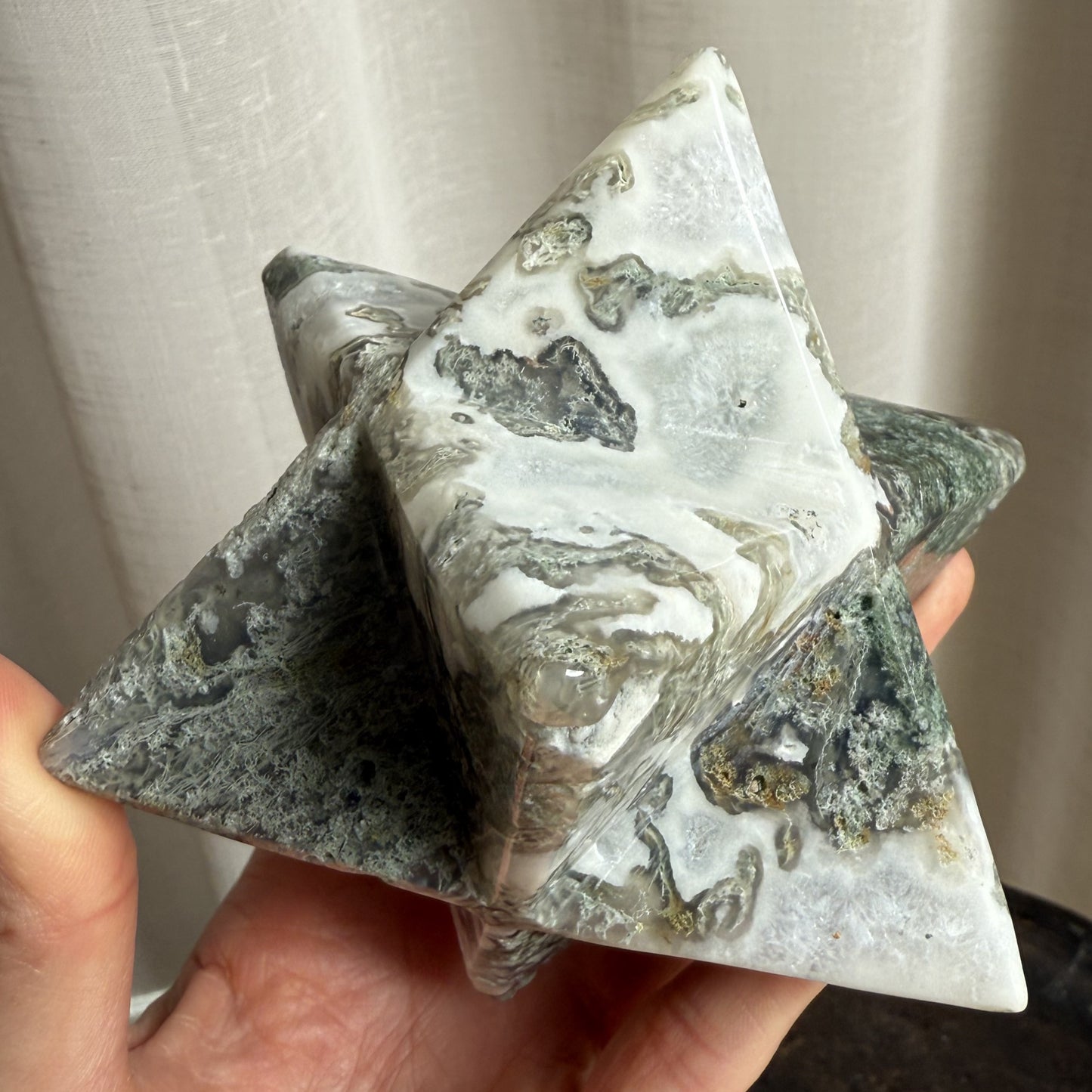 Moss Agate Merkaba Star