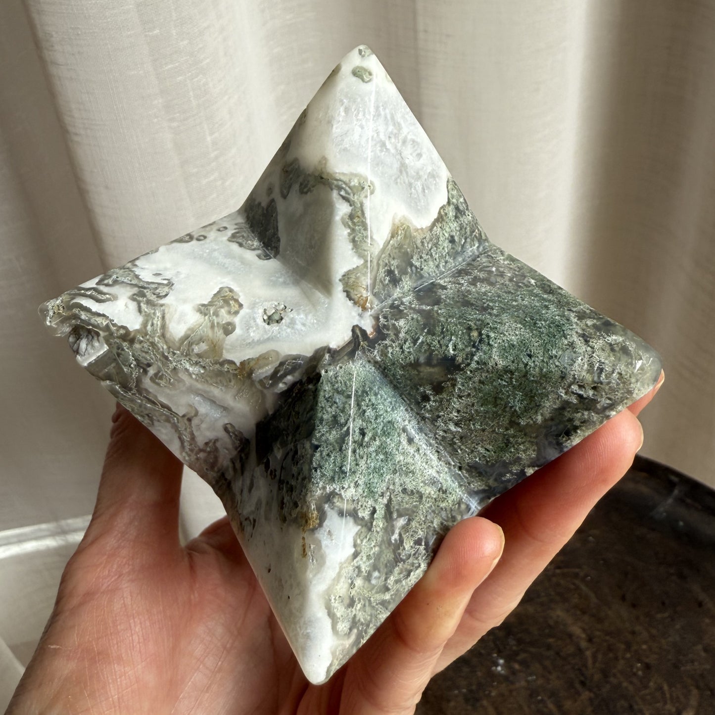 Moss Agate Merkaba Star