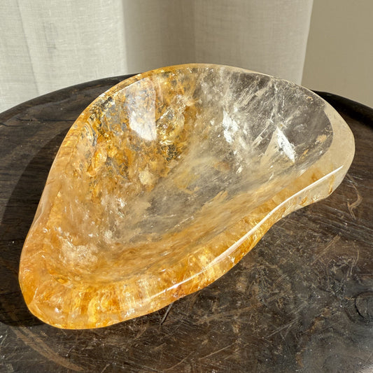 Clear Quartz with Golden Healer Bowl