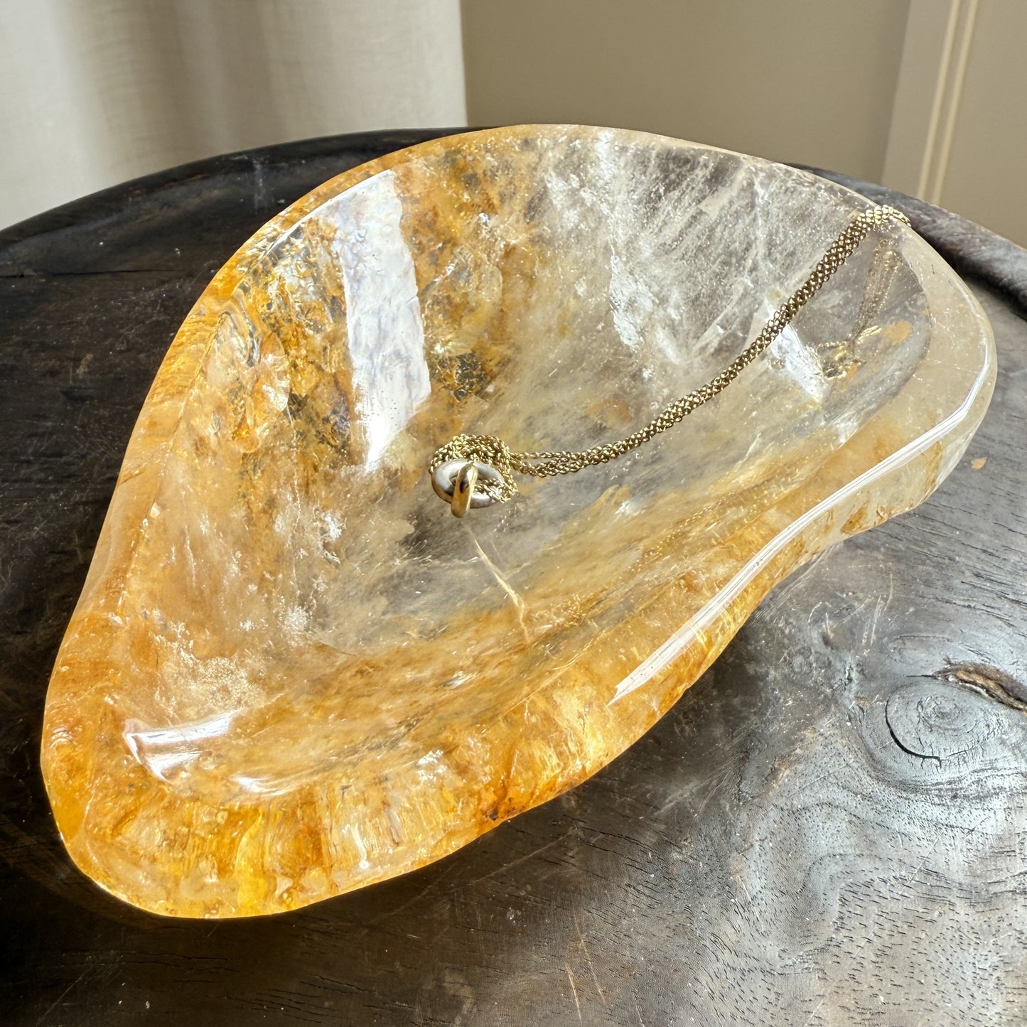 Clear Quartz with Golden Healer Bowl