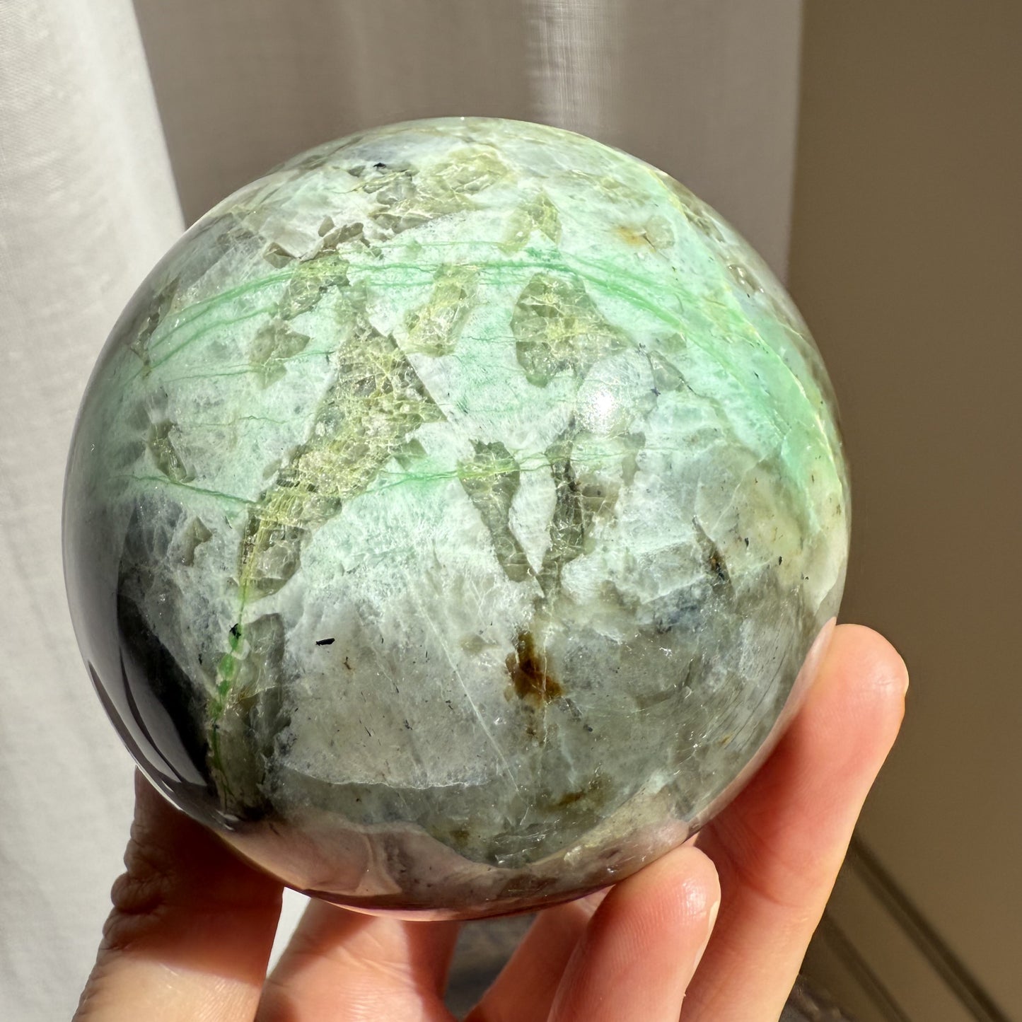 Garnierite - Green Moonstone Sphere
