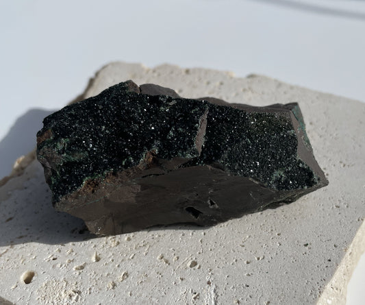 Natural Copper Libethenite Phosphate on Dolomite Cluster 004