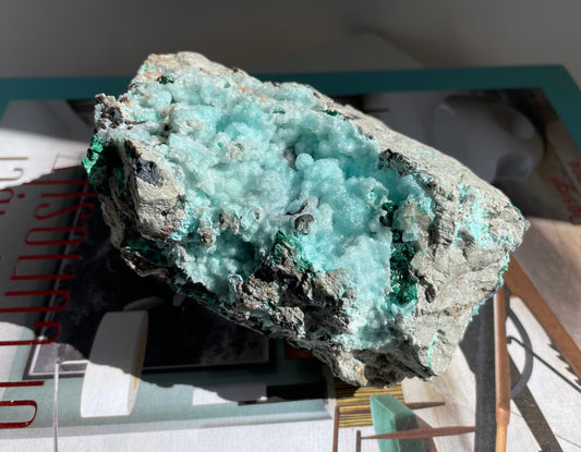 Natural Drusy coated Chrysocolla