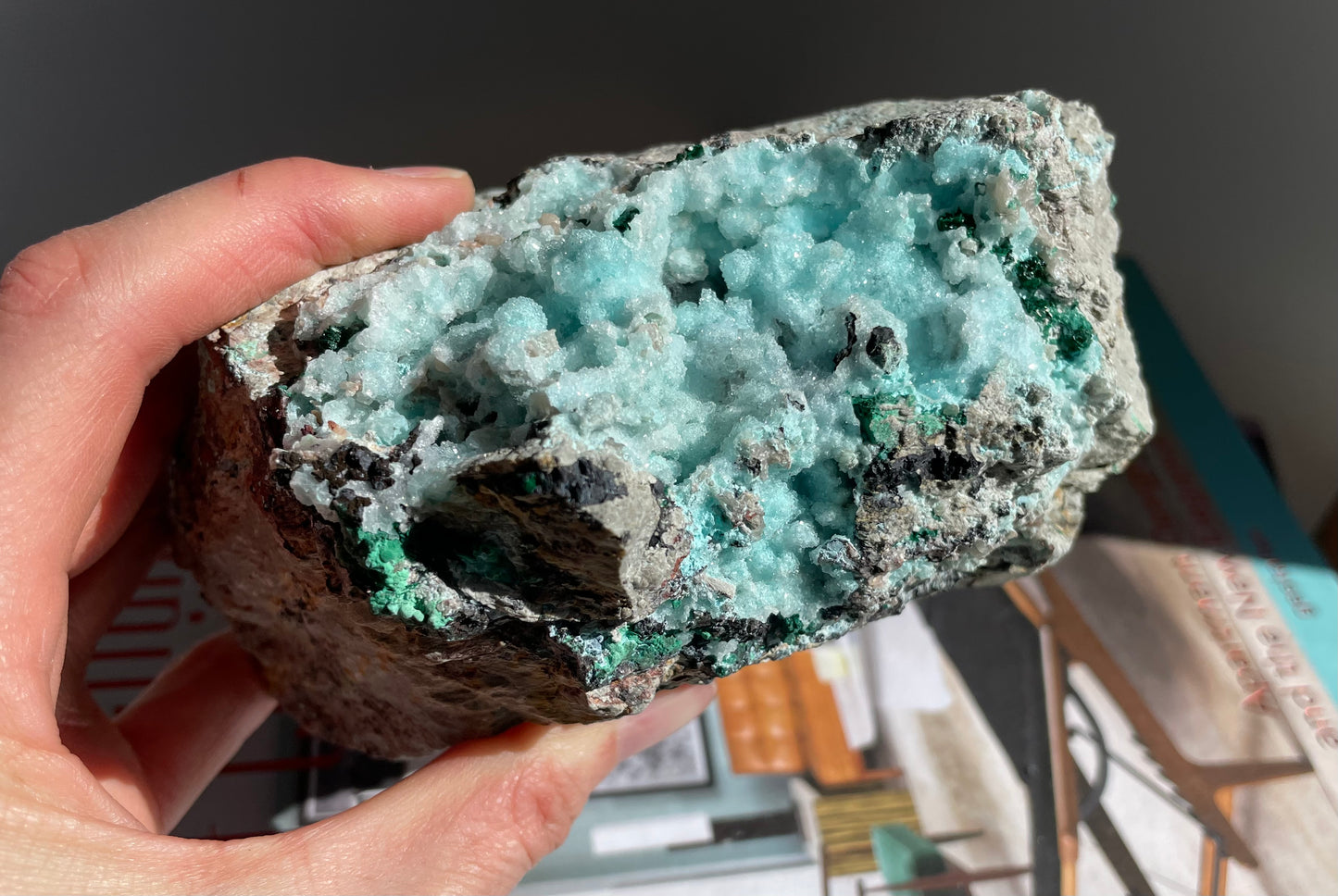 Natural Drusy coated Chrysocolla