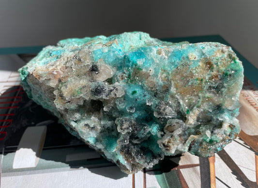 Natural Drusy coated Chrysocolla