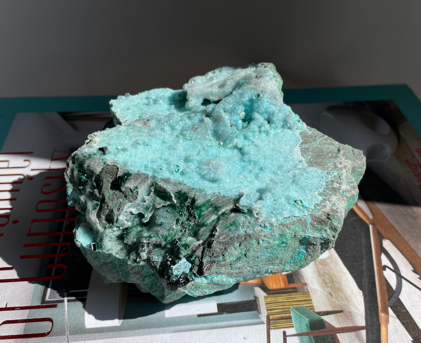 Natural Drusy coated Chrysocolla