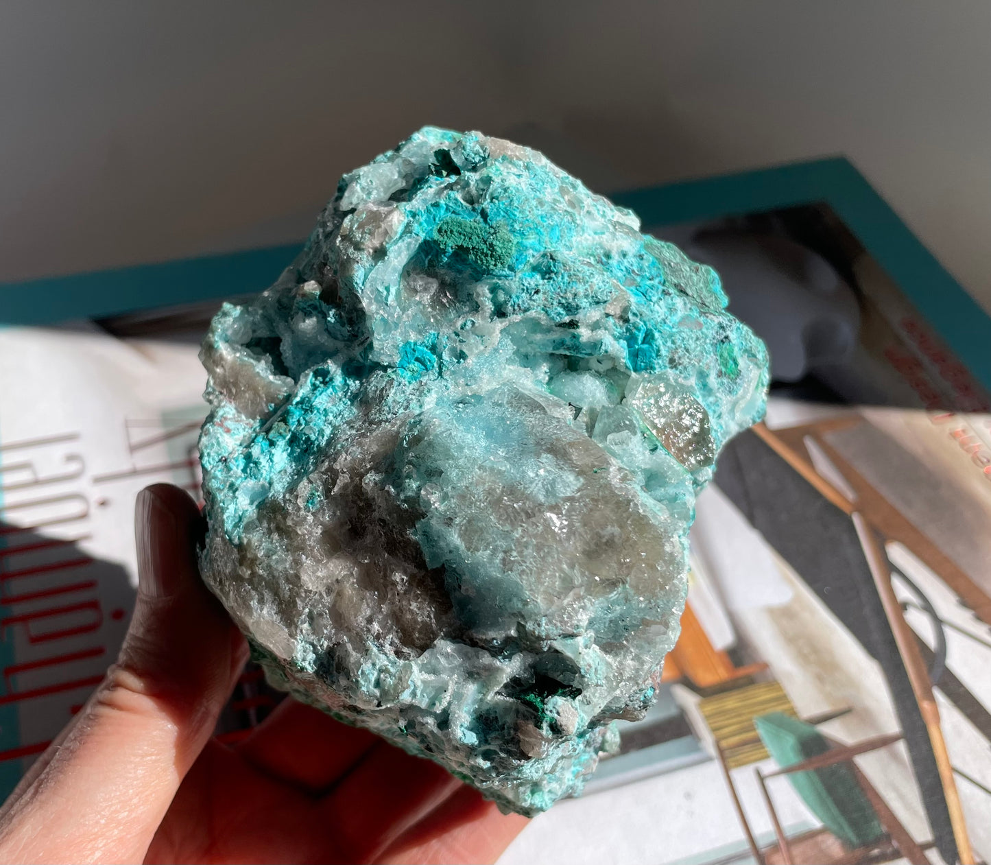 Natural Drusy coated Chrysocolla