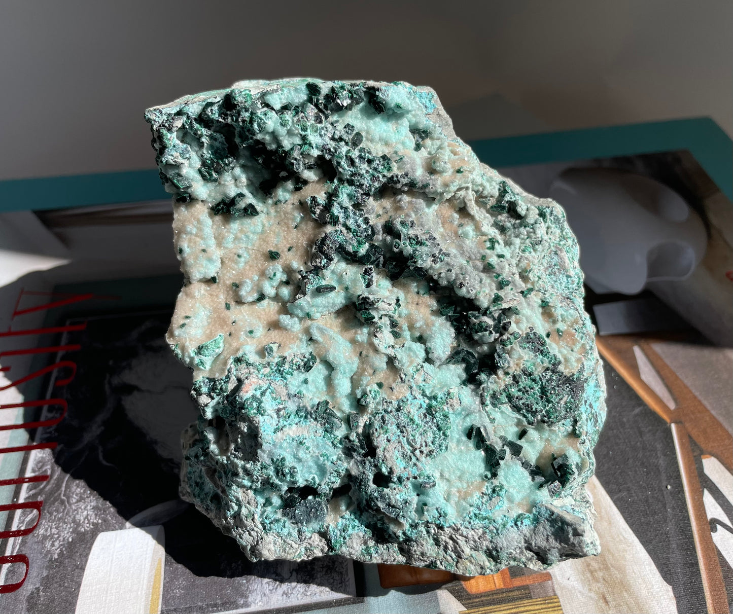 Natural Drusy coated Chrysocolla