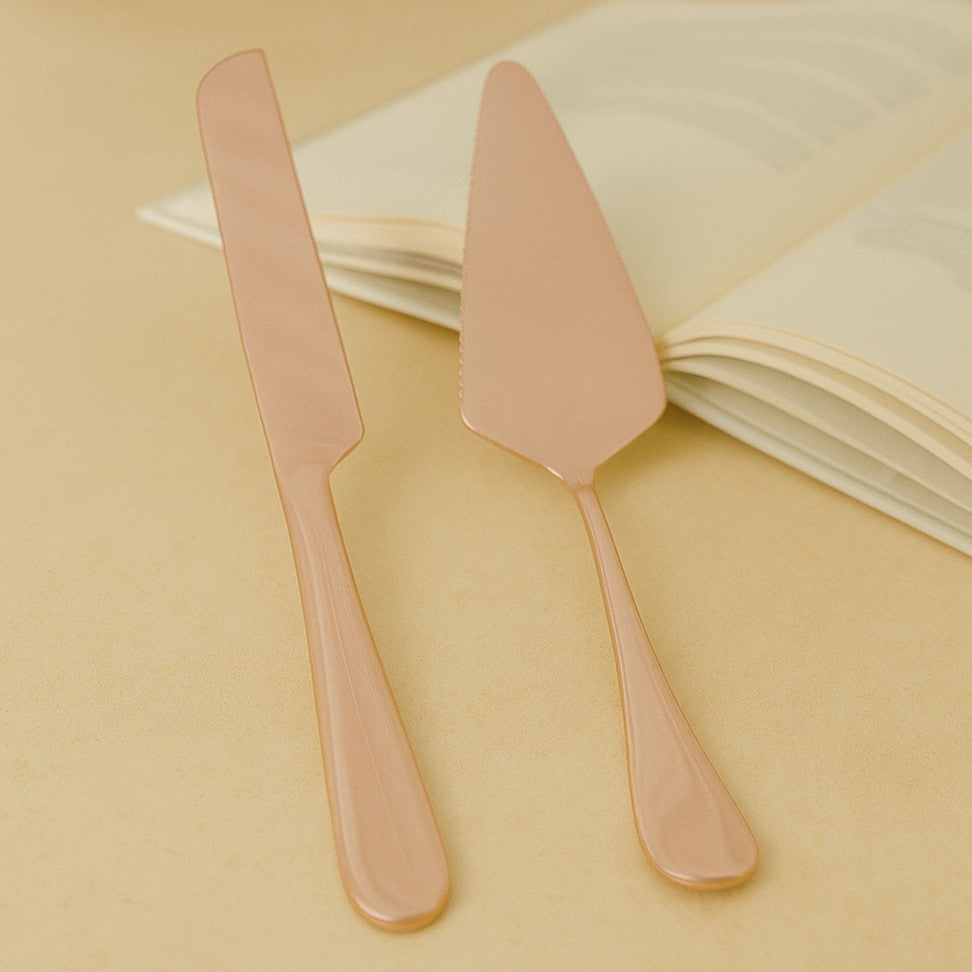 Rose Gold Cake Servers