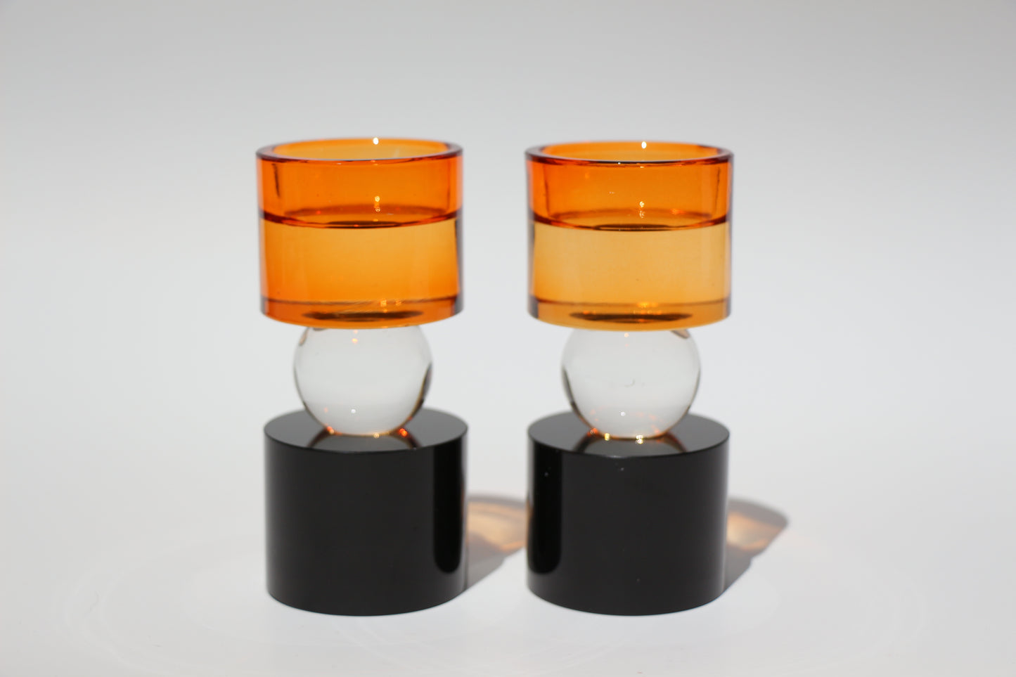 Cooper Crystal Candle Holder - Orange