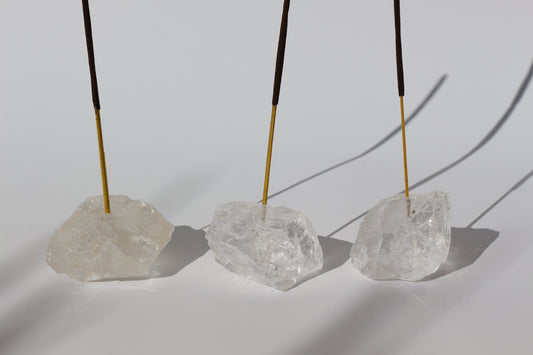 Clear Quartz Crystal Incense holder - Intuitively Chosen